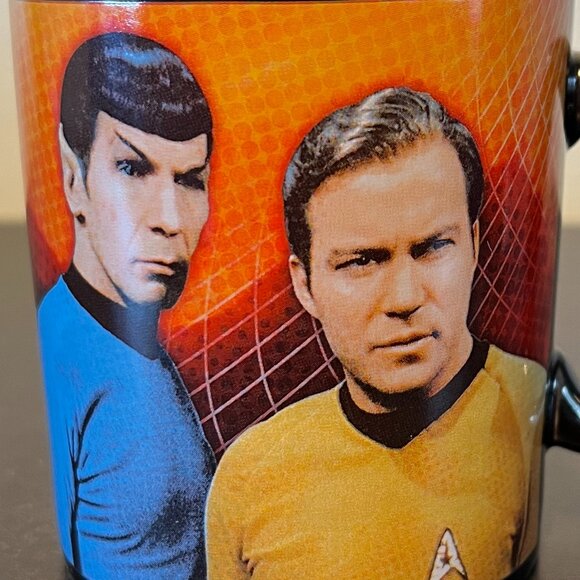 Vintage STAR TREK Captain Kirk & Spock WARP SPEED Mug ~ William Shatner ~ Nimoy - Picture 5 of 10